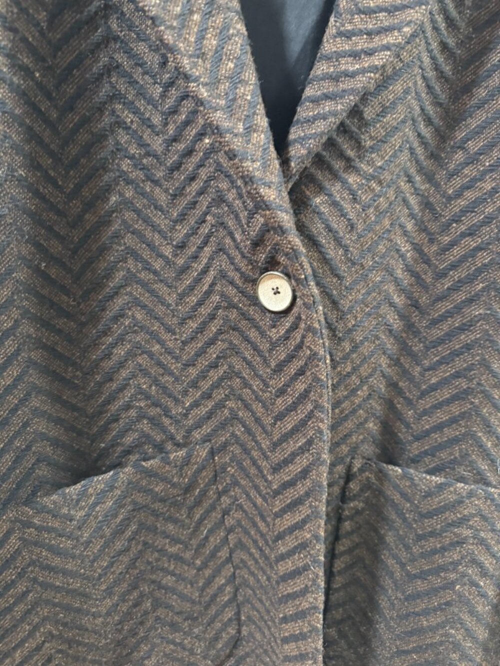Liz Alig Portuguese Wool Pieper Coat – Brown/Black Herringbone (M) - Picture 15 of 16